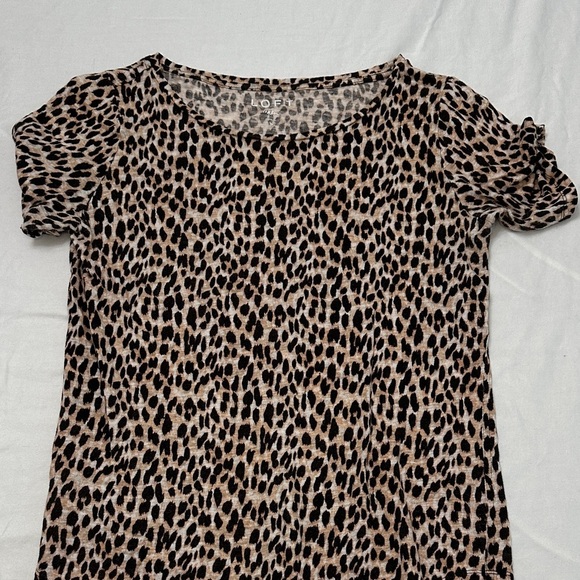 LOFT Leopard Print Blouse - Black and Brown - Picture 1 of 2